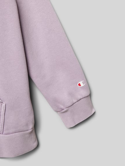Champion Bluza o kroju regular fit z kapturem i wyhaftowanym logo model ‘Icons’ Jasnofioletowy 2