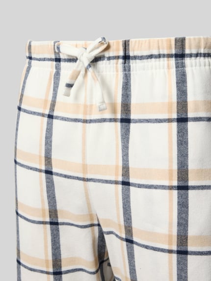 Christian Berg Men Regular Fit Pyjama-Hose im Allover-Look Offwhite 2