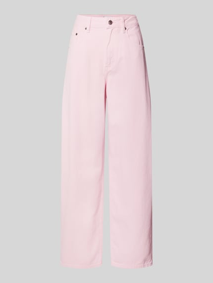 Produktfoto, Barrel Fit Jeans aus reiner Baumwolle von Tommy Hilfiger in Rosa, Optik: Unifarben, 5-Pocket-Design, Mid Waist, Label Patch