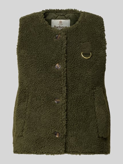 Barbour Regular Fit Weste in Fleece-Optik Oliv 1