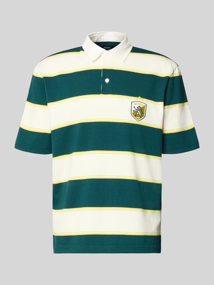 Produktfoto, Regular Fit Poloshirt mit Label-Stitching von MCNEAL z bawełny, krój regular fit, listwa guzikowa, długość tyłu w rozmiarze M: 66 cm