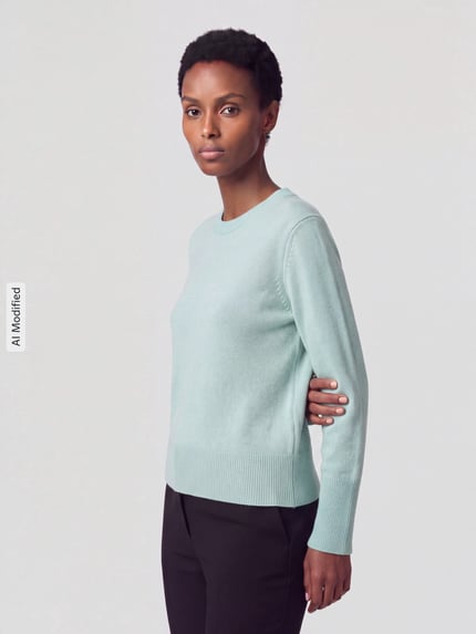 Tom Tailor Pullover aus Kaschmir mit Rippabschlüssen Mint 4