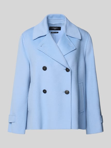 Produktfoto, Loose Fit Wollmantel aus Schurwoll-Mix Modell 'FANTINO' von Weekend Max Mara in Uni Hellblau mit Reverskragen und Knopfleiste