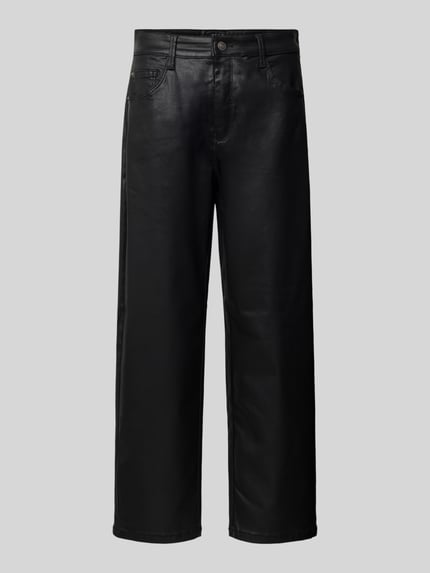 Produktfoto, schwarze Loose Fit Barrel Jeans aus Modal-Mix Modell 'DANNI 2.3' von MAC, glatte Textur, Damen Barrel Jeans von MAC