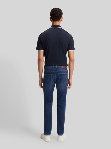 BOSS Orange Jeansy o kroju slim fit z mieszanki bawełny Niebieski 5