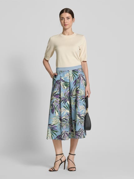 MAX&Co. Midirok met stolpplooien, model 'RISATA' Lichtblauw - 1
