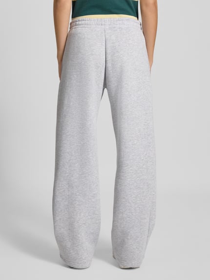 REVIEW Wide leg sweatpants met labeldetail Lichtgrijs gemêleerd - 5