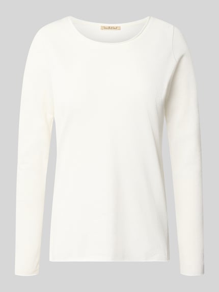 Produktfoto, Longsleeve mit Rundhalsausschnitt van Smith and Soul in wit, katoenmix, recht model, zachte textuur