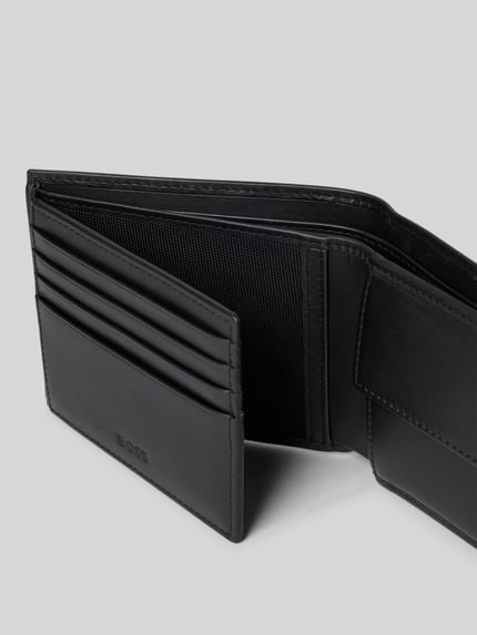 BOSS Portfel z naturalnej skóry bydlęcej model ‘RANDY_TRIFOLD’ Czarny 3