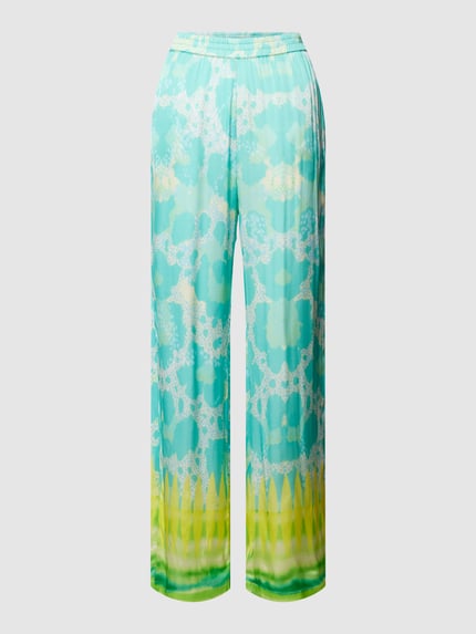Yippie Hippie Hose aus Viskose mit Allover-Print Tuerkis 2