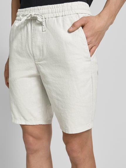 ONLY & SONS Shorts aus Baumwoll-Leinen-Mix Modell 'LINUS' Hellgrau 3