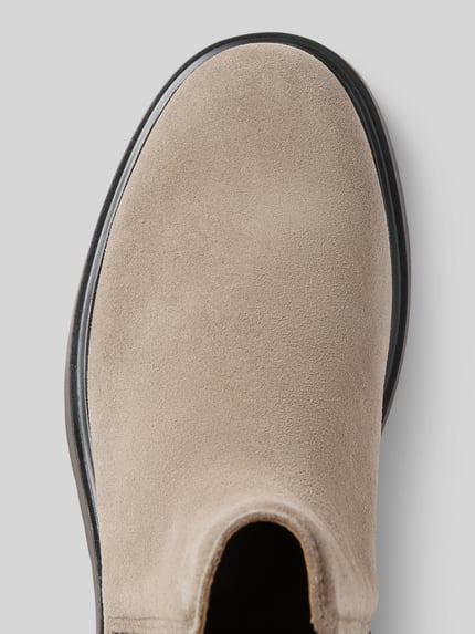 Calvin Klein Jeans Chelsea boots van een mix van leer en textiel met elastische inzetten Taupe - 3