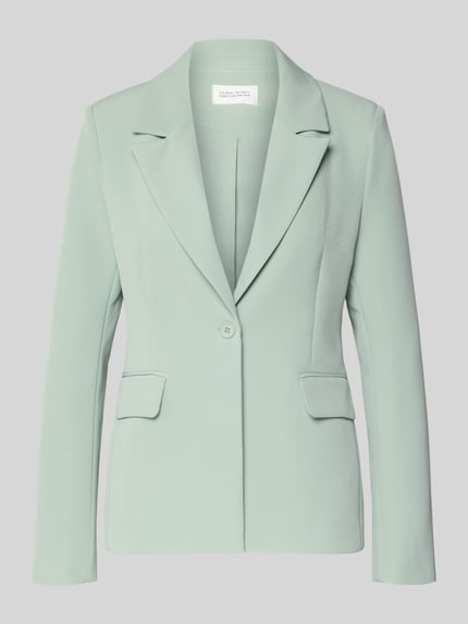 Produktfoto, Blazer mit Pattentaschen Modell 'Isa' von GUIDO MARIA KRETSCHMER WOMAN, hellgrün, Material-Mix mit Stretch-Anteil, Gerader-Schnitt, Reverskragen, Knopfverschluss, Rückenlänge 66 cm, Brustweite 40 cm, Ärmellänge 65 cm, glatte Textur