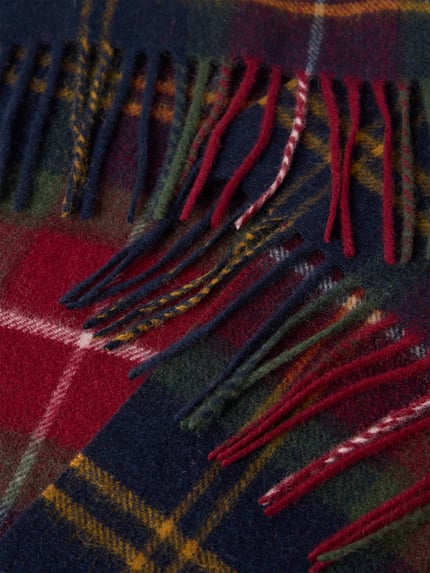 Barbour Schal aus Woll-Kaschmir-Mix mit Tartan-Muster und Fransen Dunkelrot 2