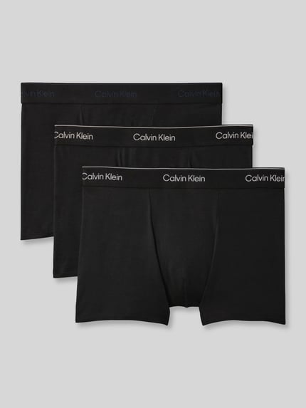 Calvin Klein Underwear Regular Fit Trunks aus Baumwoll-Mix im 3er-Pack Black 2
