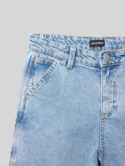 JACK & JONES Szorty jeansowe o luźnym kroju z pętlą na młotek model ‘TONY’ Jasnoniebieski 2
