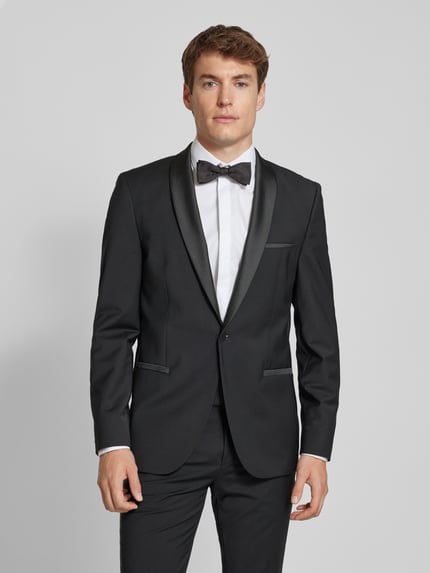 HUGO Marynarka o kroju slim fit z mieszanki żywej wełny Czarny 4