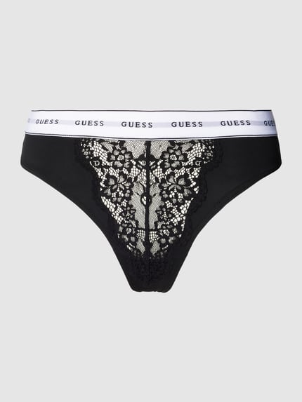 GUESS String met kant, model 'BELLE' Zwart - 1