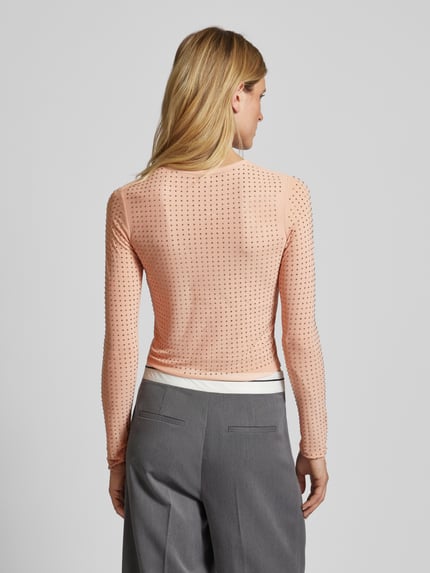 Jake*s Casual Shirt met lange mouwen en siersteentjes Roze - 5