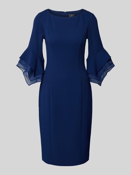 Adrianna Papell Knielange cocktailjurk met ronde hals Marineblauw - 2