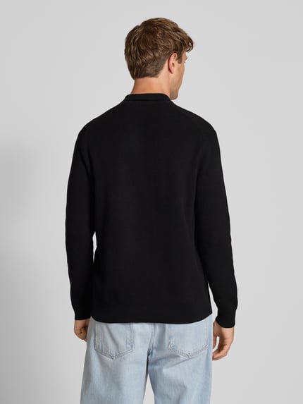ONLY & SONS Regular fit gebreide pullover van katoenmix, model 'PHIL' Zwart - 5