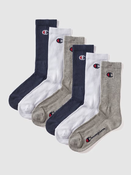 Champion Sokken met logostitching in een set van 6 paar Marineblauw - 1