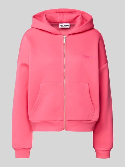 REVIEW Oversized Sweatjacke mit Kapuze Neon Pink 2