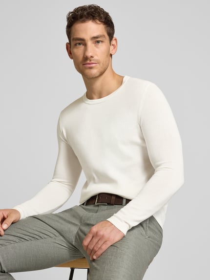 DRYKORN Slim Fit Pullover in Strick-Optik Modell 'Mino' Ecru 3