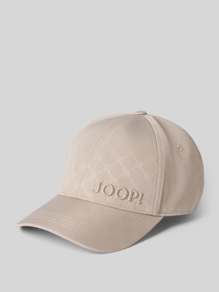 Produktfoto, Basecap mit Label-Stitching Modell 'Mario' von JOOP! Collection in Beige mit Logo-Muster, verstärktem Schirm, größenverstellbar