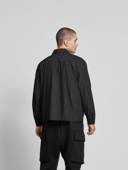 Wood Wood Relaxed Fit Hemdjacke mit Knopfleiste Dunkelgrau 5