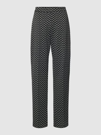 Christian Berg Woman Marlenehose mit Allover-Muster Black 2