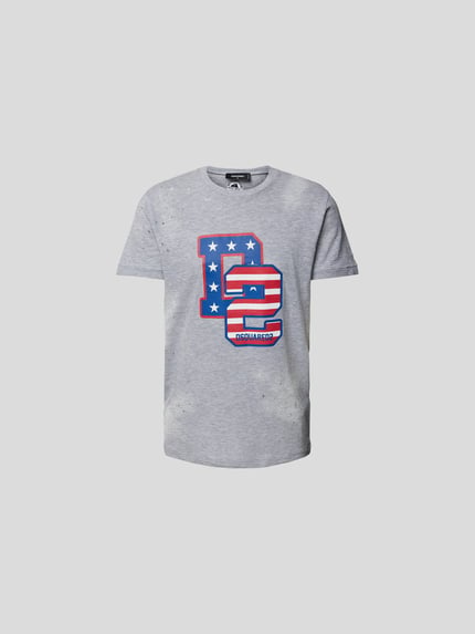 Dsquared2 T-shirt met labelprint Lichtgrijs gemêleerd - 2