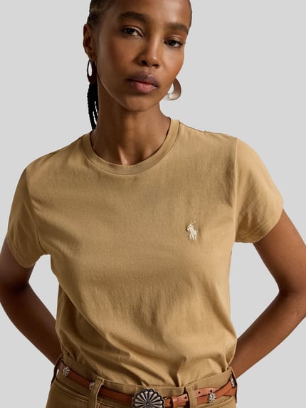 Polo Ralph Lauren regular fit T-shirt van puur katoen Camel - 3