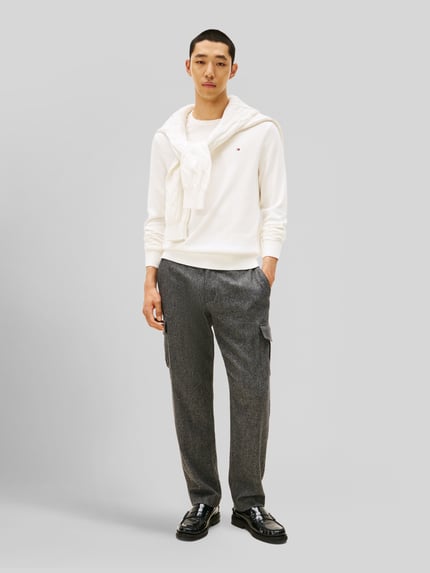 Tommy Hilfiger Sweter o kroju regular fit z mieszanki bawełny i kaszmiru Złamany biały 1