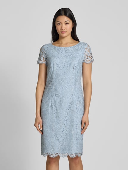 Christian Berg Cocktail Knielanges Cocktailkleid mit Viskose-Anteil Hellblau 4