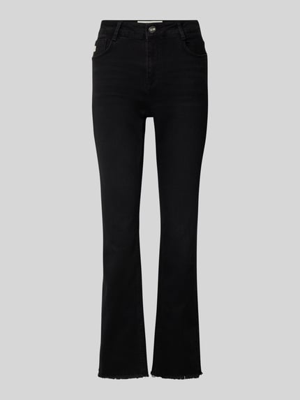 Goldgarn Slim fit jeans met franjes, model 'LINDENHOF' Zwart - 2