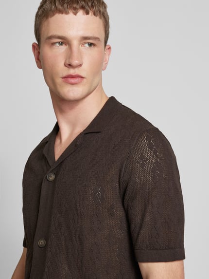 ONLY & SONS Koszula casualowa o kroju regular fit z kołnierzykiem typu resort model ‘KEN LIFE’ Czarny 3