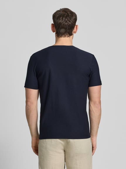 MCNEAL t-shirt z dekoltem w serek i listwą guzikową Ciemnoniebieski 5