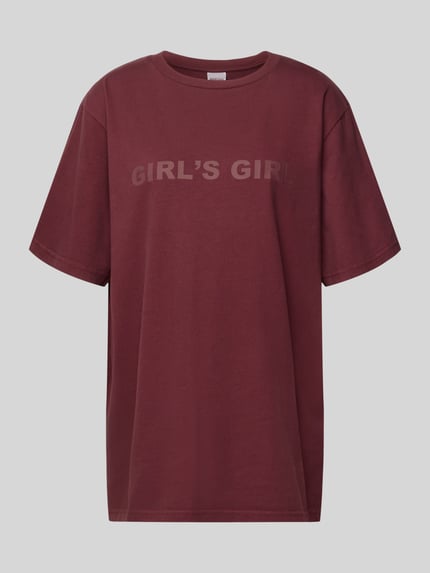 Oversize’owy T-shirt z nadrukiem z przesłaniem Shop The Look MANNEQUINE