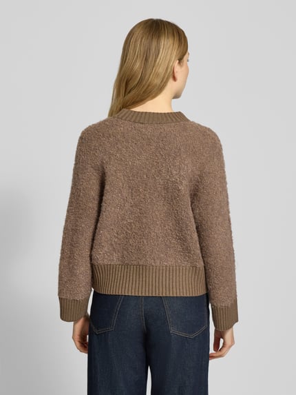 OPUS Strickpullover mit gerippten Abschlüssen Modell 'Pennan' Mittelbraun 5