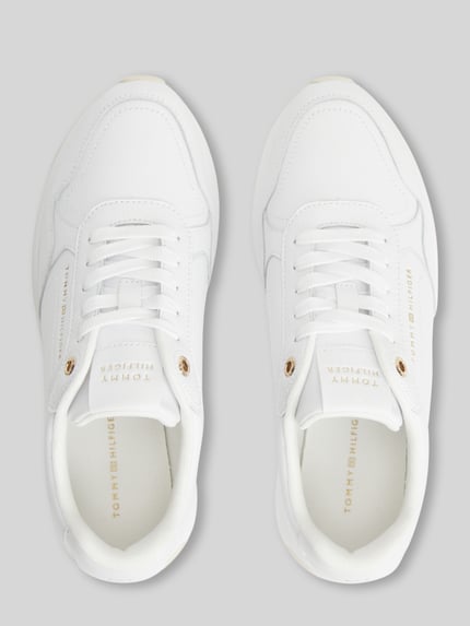 Tommy Hilfiger Sneaker aus echtem Leder mit Label-Schriftzug Weiss 4