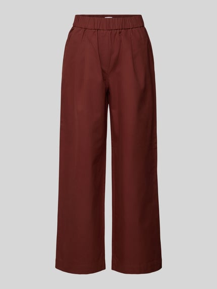 Jake*s Collection Straight Leg Stoffhose mit elastischem Bund Bordeaux 2