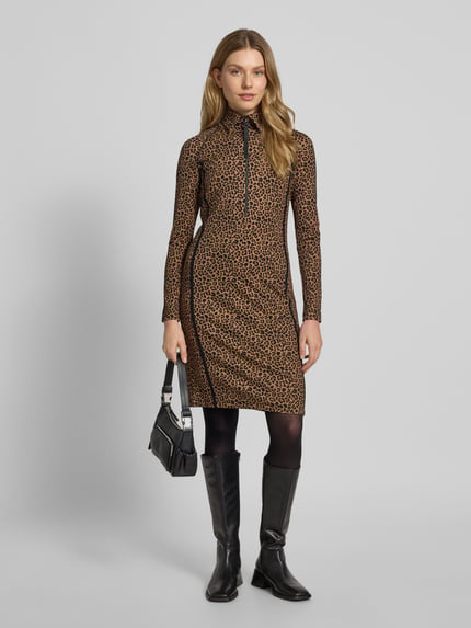 Marc Cain Knielanges Kleid mit Hemdblusenkragen Camel 1