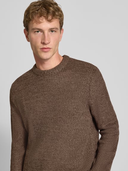ONLY & SONS Pullover mit gerippten Abschlüssen Beige Melange 3
