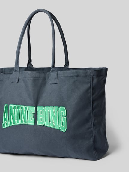 Anine Bing shopper met grote logoprint Zwart - 3