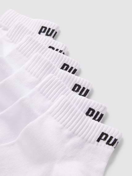 PUMA Krótkie skarpety z nadrukiem z logo w zestawie 6 szt. model ‘Quarter Plain’ Biały 2