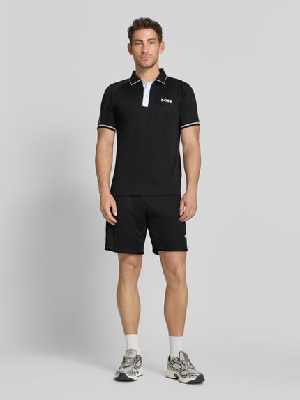 BOSS Green Regular Fit Poloshirts mit Kontrastdetails Black 1