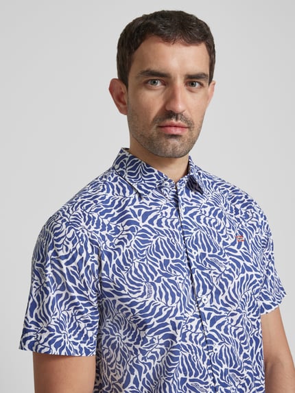 Napapijri Slim fit vrijetijdsoverhemd met logostitching Marineblauw - 3