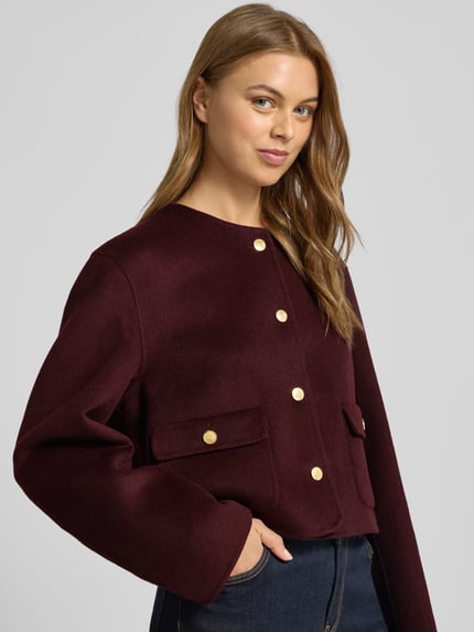 Tommy Hilfiger Regular fit korte blazer van wolmix Bordeaux - 3