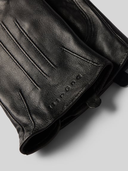 bugatti Handschoenen van echt leer met labeldetail Zwart - 2